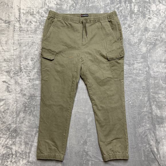 Air Walk Cargo Pants Men’s Size 2XL Green Elastic Waist Cuffed Pants Skater - Picture 1 of 11